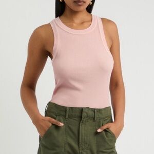 Citizens of Humanity Isabel Rib Tank Top in Melon Creme XS